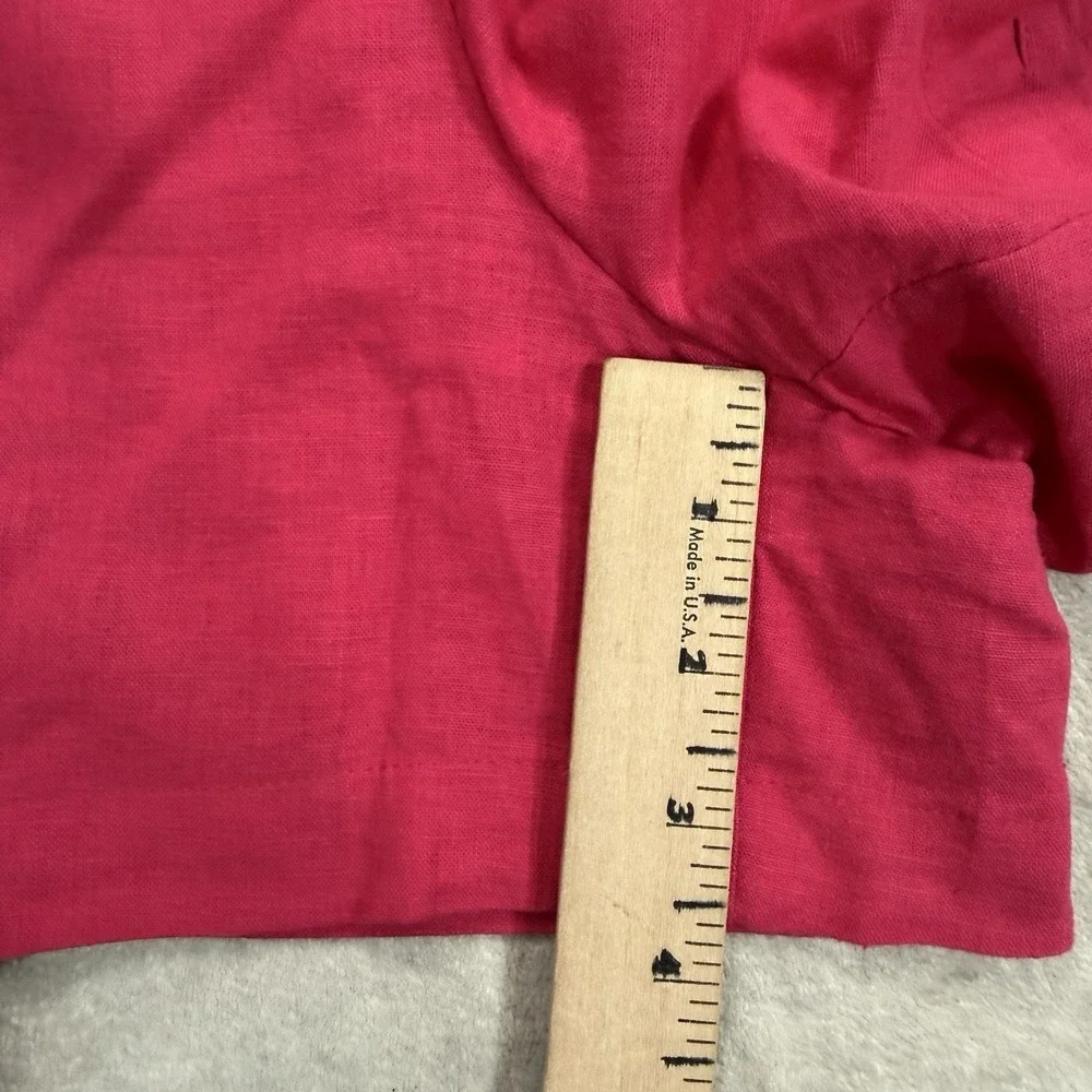 Express Shorts Womens Size L Pink Linen Blend Paperbag Waist Pull On Pockets